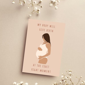 CARTES D'AFFIRMATION D'HYPNOBIRTH. Pour un travail naturel positif et un accouchement à domicile. Téléchargement instantané numérique imprimable. Conception neutre simple.