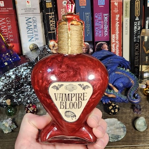 Vampire Blood Potion | Fantasy Potion Bottle | Dungeons and Dragons TTRPG Decor