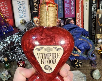 Vampire Blood Potion | Fantasy Potion Bottle | Dungeons and Dragons TTRPG Decor