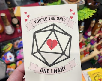 D20 Valentine's Day Card | Handmade TTRPG Gift