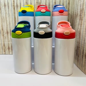 Sublimation Water Bottle, Kids flip top sublimation tumbler, sippy cup, kids water bottle