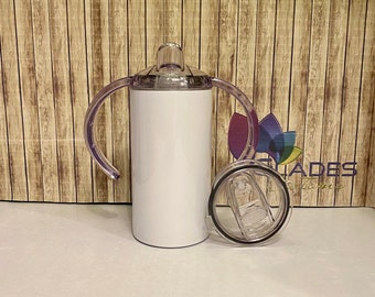 Sublimation kid cup, 2 Lid Sublimation tumbler, dual lid sippy cup, 12oz sublimation tumbler, no seam sippy cup