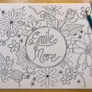 Positivity Coloring Pages for Adults Instant PDF Download 6 | Etsy