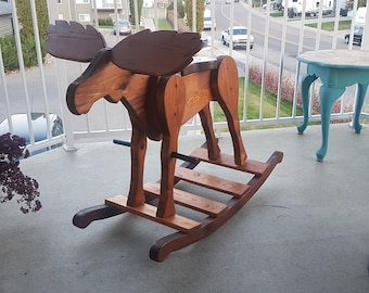 Personalized Handmade Wooden Custom Rocking Moose Etsy UK