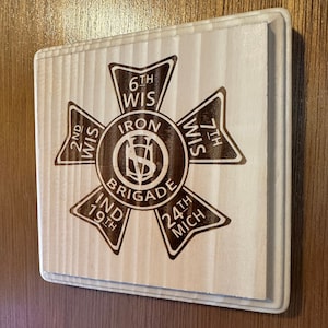 Iron Brigade Engraved Wooden Plaque