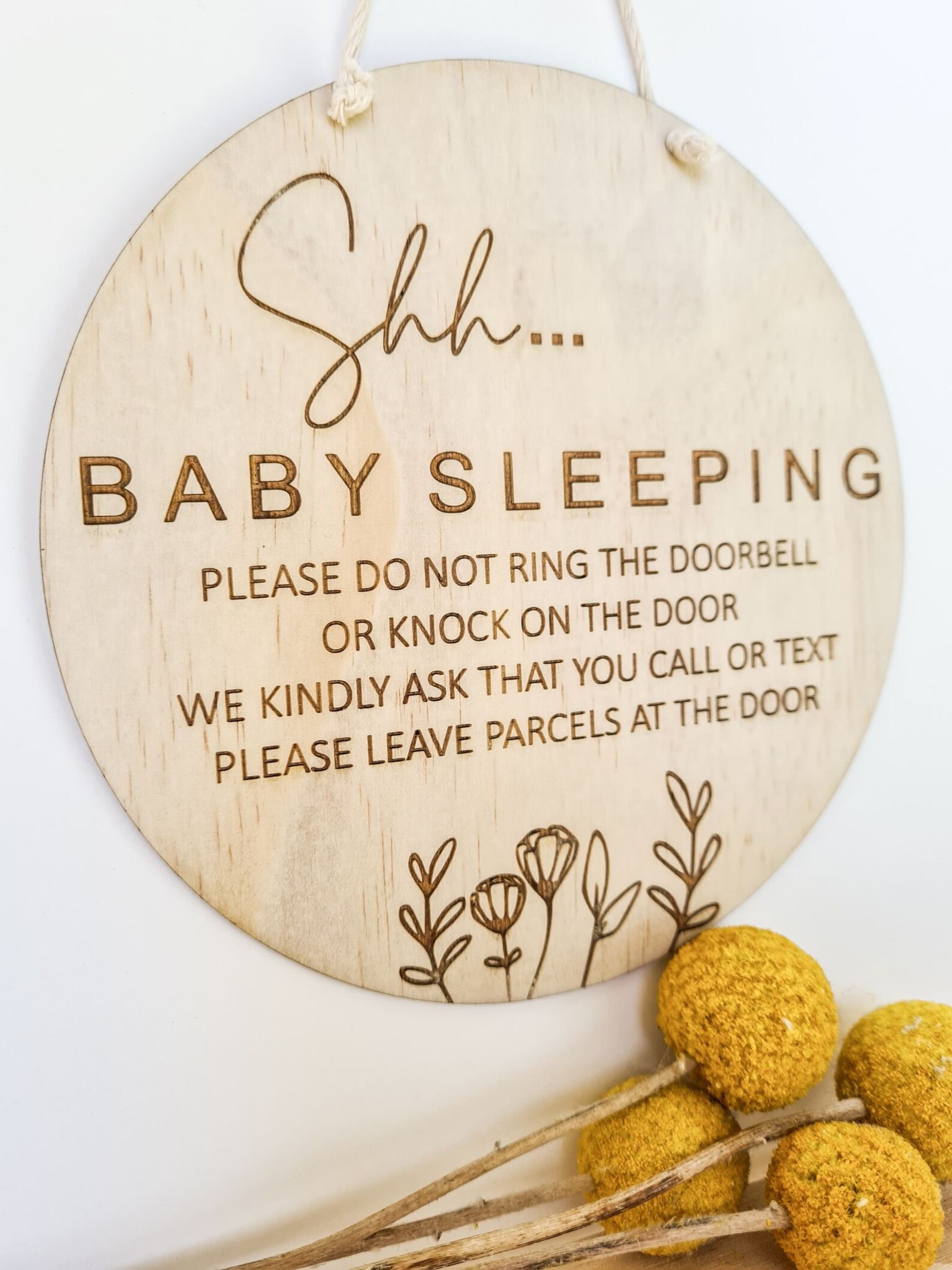 Baby Sleeping Sign New Baby Sign Baby Sleeping Plaque Do | Etsy