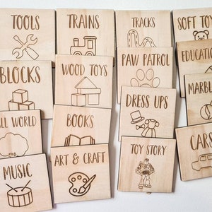 Personalised Toy Storage Tags, Toy Labels, Toy Room Organisation, Home Organisation Labels, wood labels