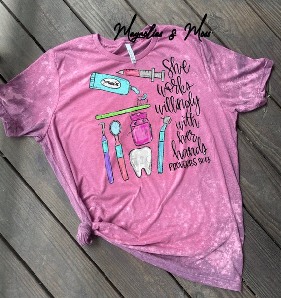Womans Dental Hygienist ShirtLadies Dental Assistant Pink Etsy
