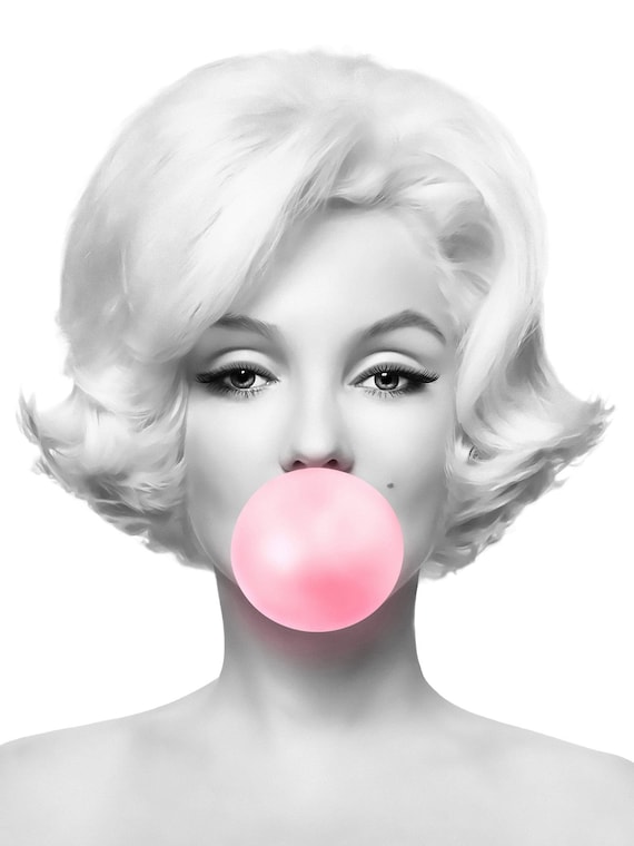 statistieken Bekritiseren Lach Marilyn Monroe Bubblegum Print Marilyn Retro Wall Decoration - Etsy
