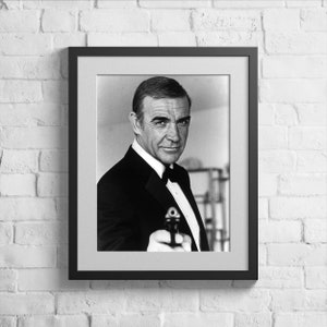 James Bond Print Art • James Bond With Car James Bond Poster Sean Connery Poster Retro Movie Poster 007 Decor James Bond Gift Film Poster
