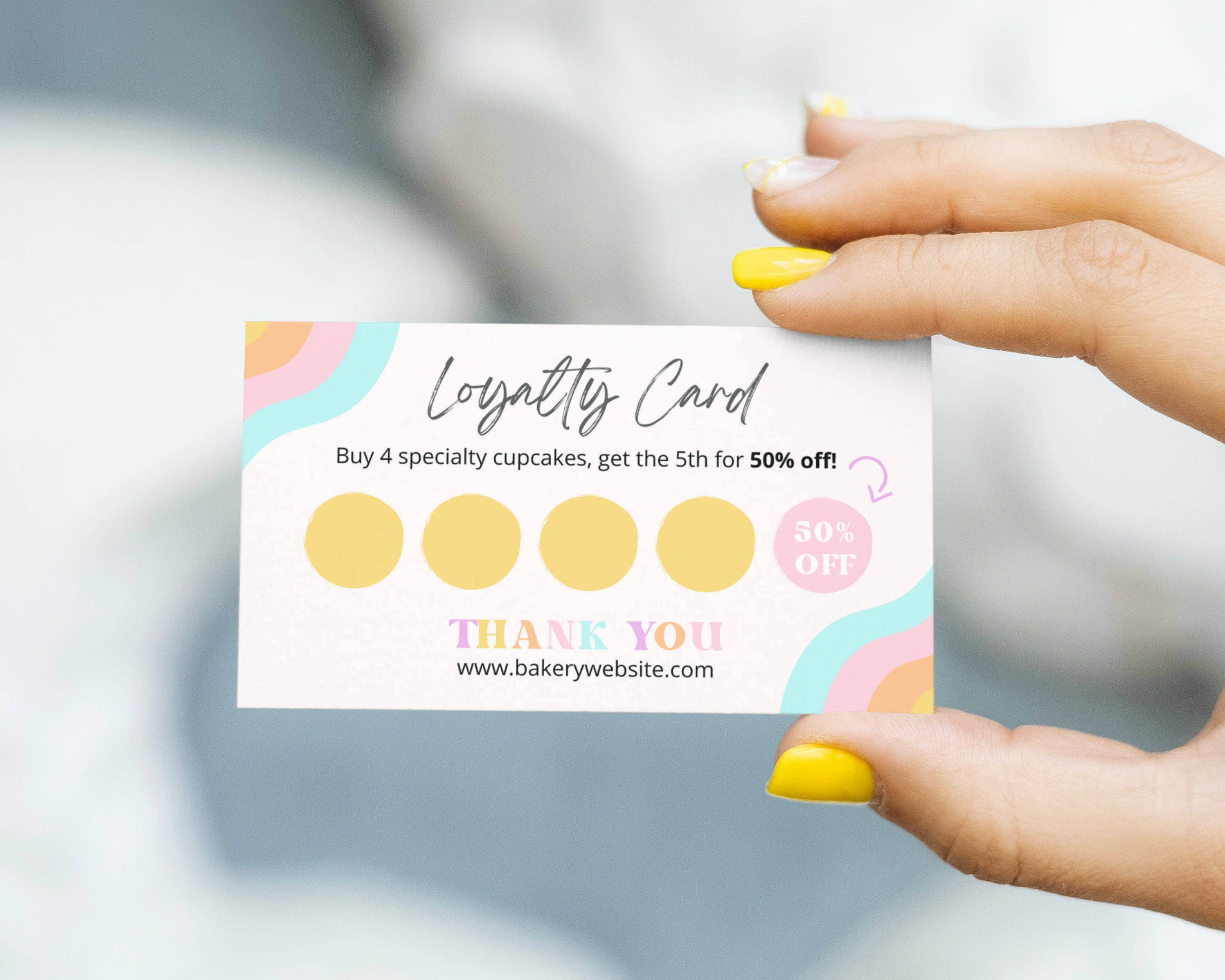 Retro Cake Loyalty Card for Bakery Business Bakery Branding Etsy