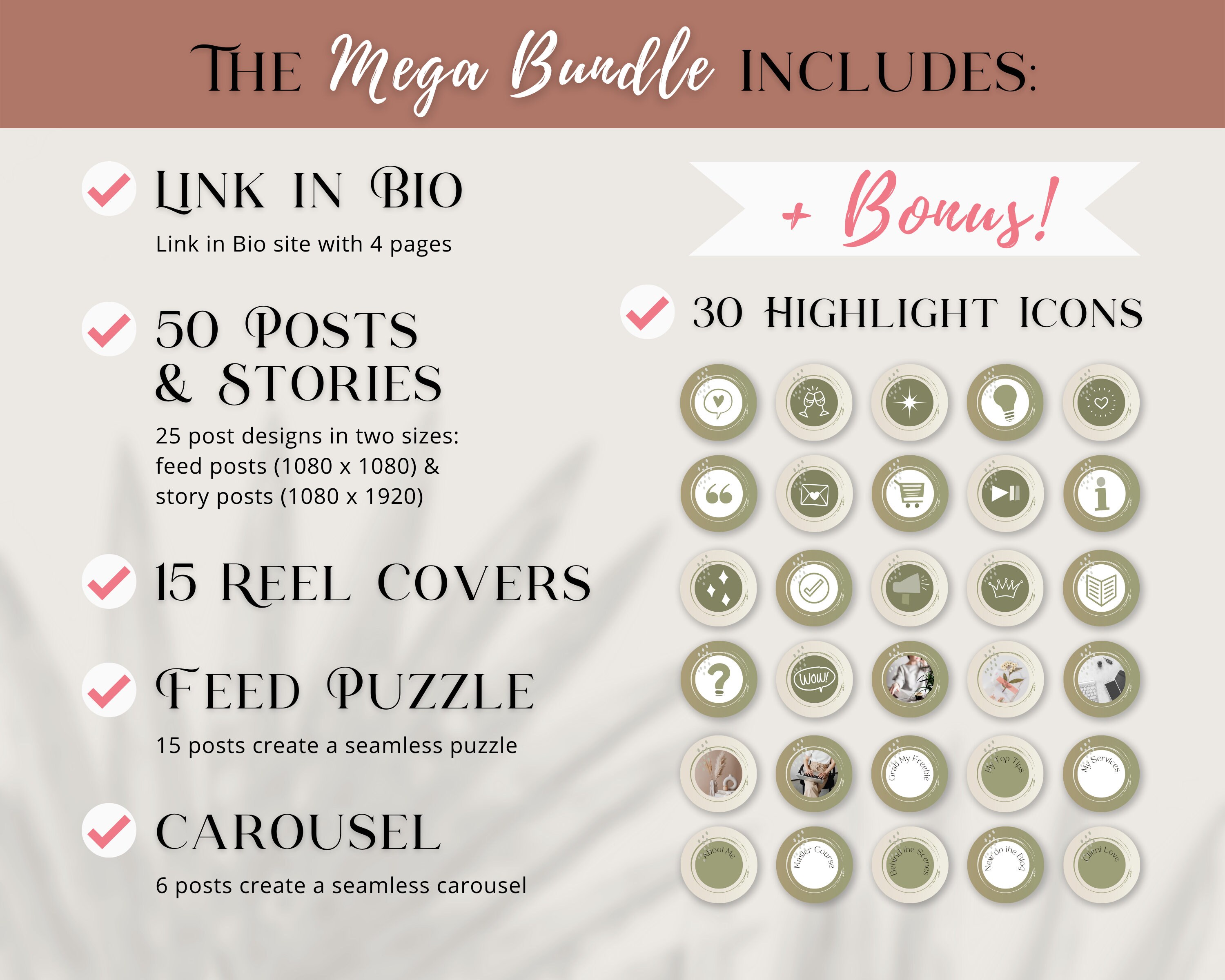 Instagram Template Social Media Bundle for Coaches, Canva Bundle ...