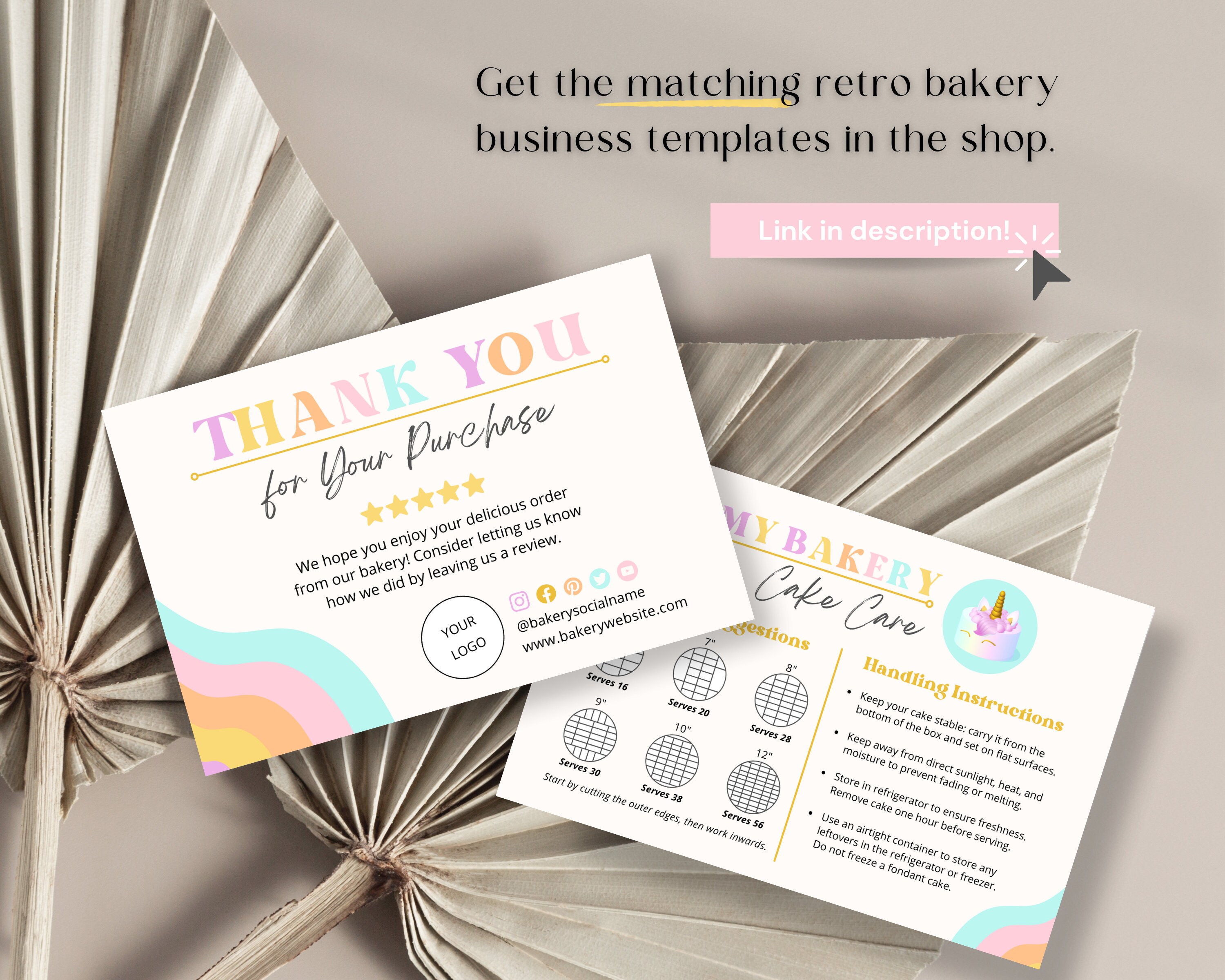 Retro Bakery Business Card With QR Code, Vertical DIY Cake Business