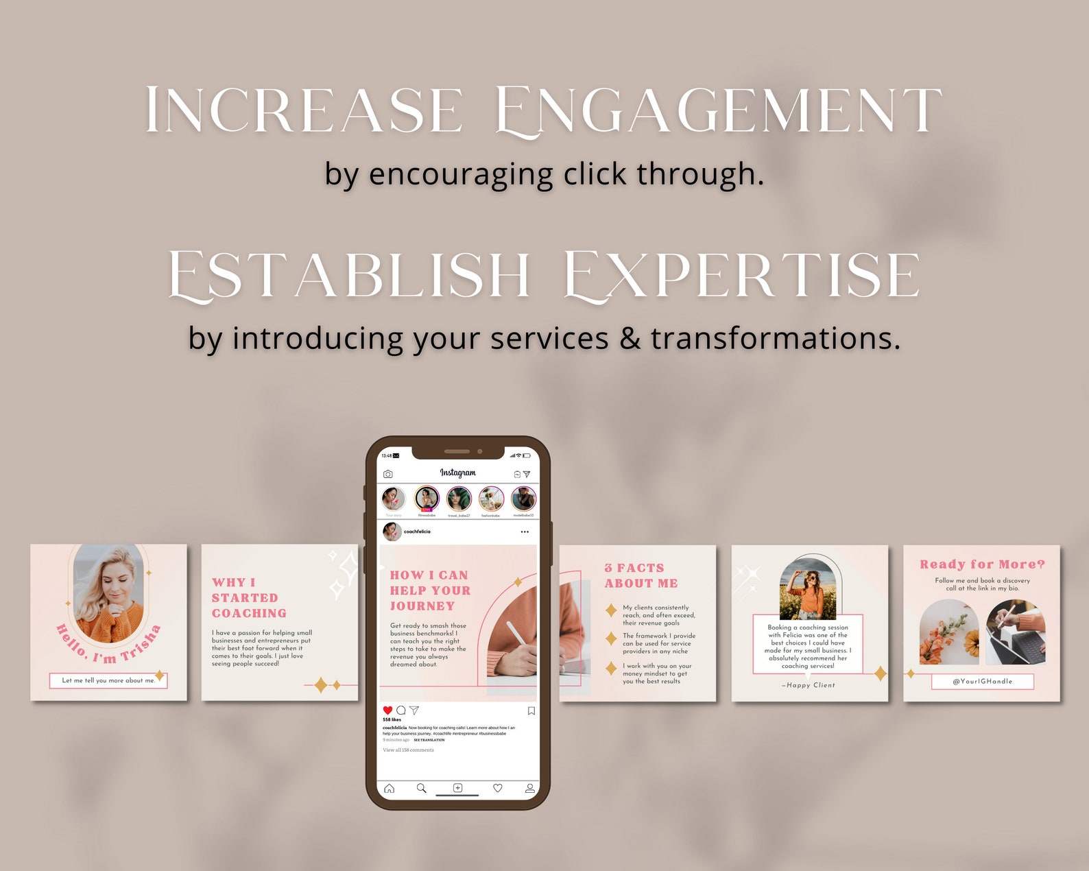 Instagram Carousel Template for Business Coaches | Business Coach Pink ...