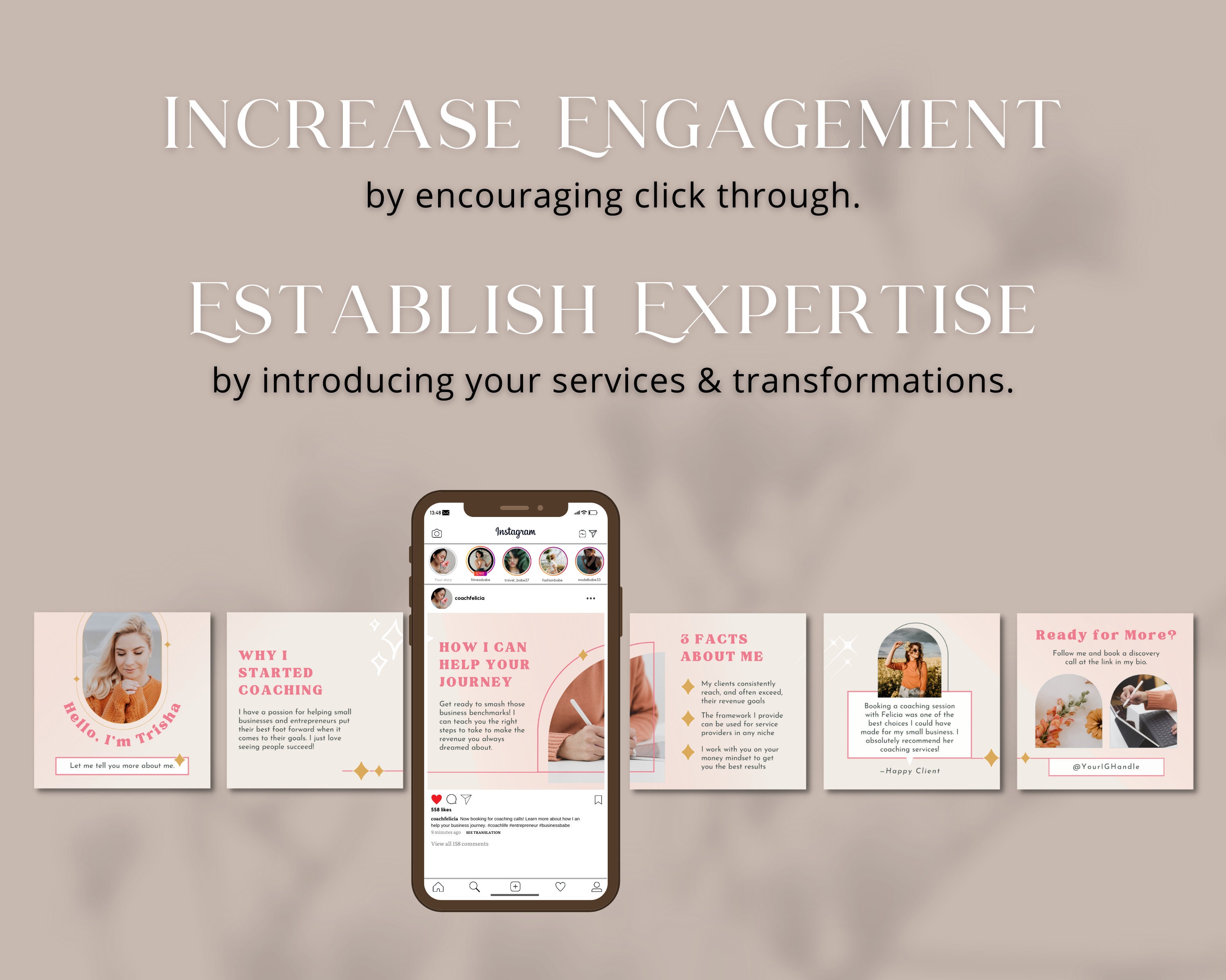 Instagram Carousel Template for Business Coaches | Business Coach Pink ...