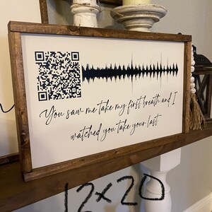 Voice Memo Wooden Sign Memorable Sign QR Code Sign Sound Wave Sign ...