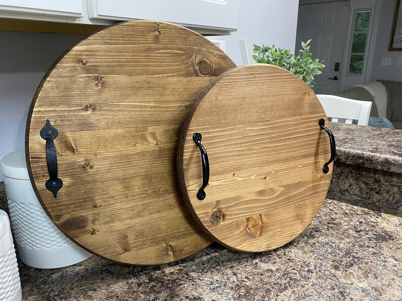 Wooden Lazy Susan With Handles Lazy Susan Turntables Etsy