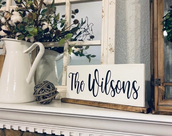 Last name wooden sign - wedding gift - gifts under 20 - house warming gift - simple last name sign