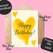 Printable Birthday Greeting Card- Happy Birthday Yellow Watercolor ...