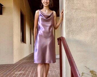 Satin Cowl Neck Dress | Satin Slip Dress | Silk Cowl Neck Dress | Silk Slip Dress | Bridesmaid Dress