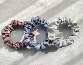 Thin Satin Scrunchies | Mini Satin Scrunchies | Skinny Silk Scrunchies | Thin Scrunchies | Christmas Scrunchies | Hair Ties | Small Scrunchy