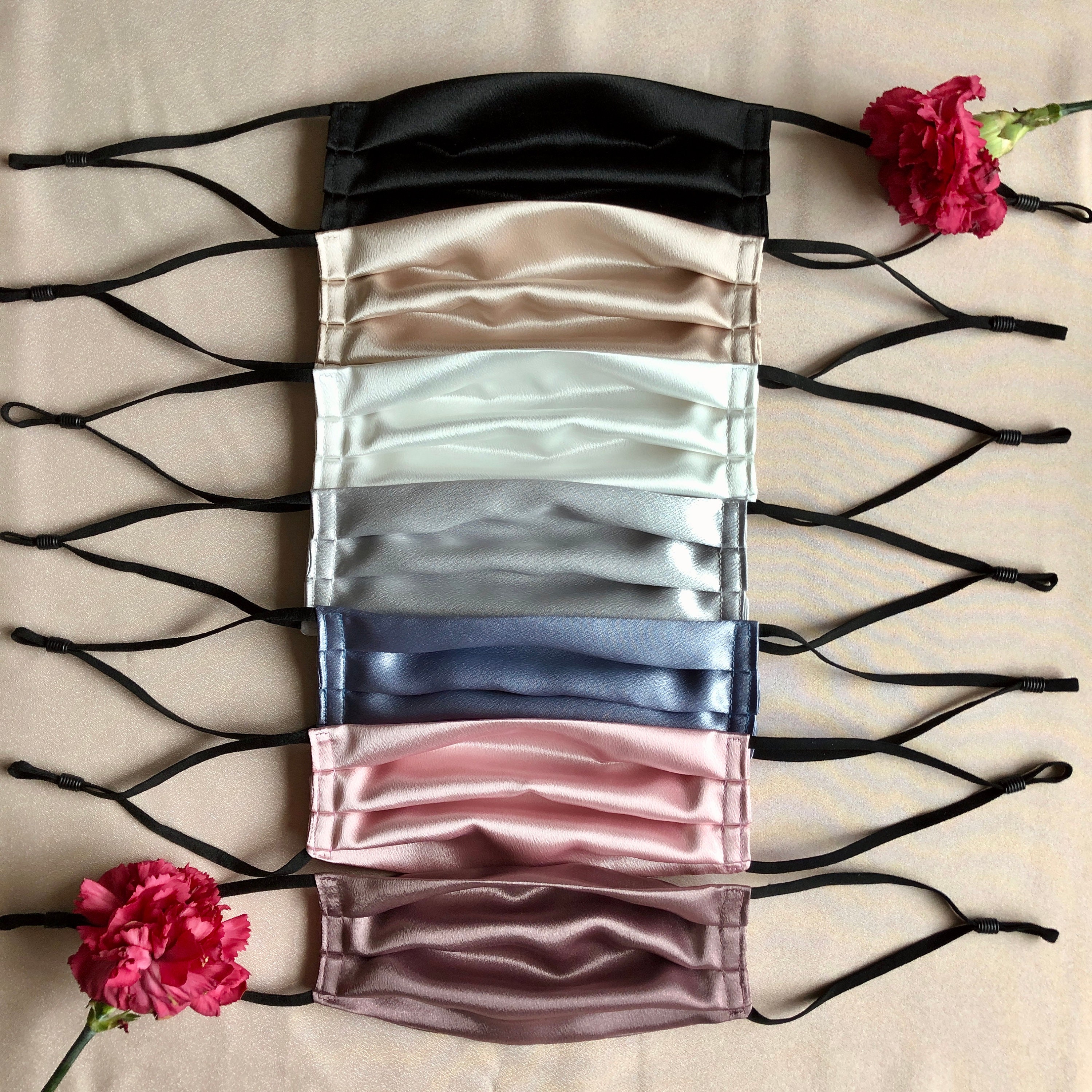 Satin Face Mask | Adjustable Satin Face Mask Pack | Satin Mask with F…