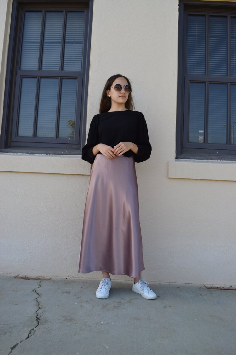 Satin Slip Skirt  Satin Skirt  Silk Midi Skirt  Silk Slip image 6