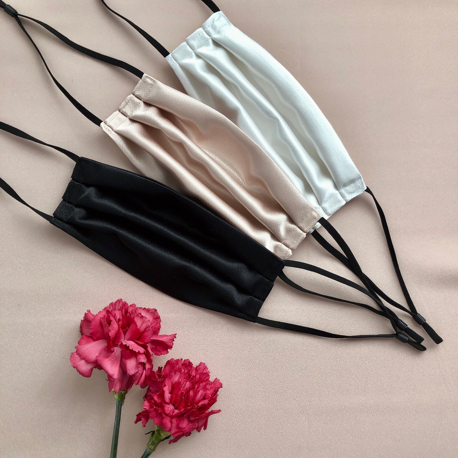 Satin Face Mask Adjustable Satin Face Mask Pack Satin Mask Etsy