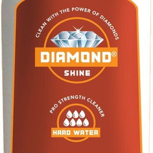 Diamond Shine 10 oz Professional Hard Water Stain Spot Cleaner Removes Tough Water Stains from Shower Doors Glass Windows Stainless Steel