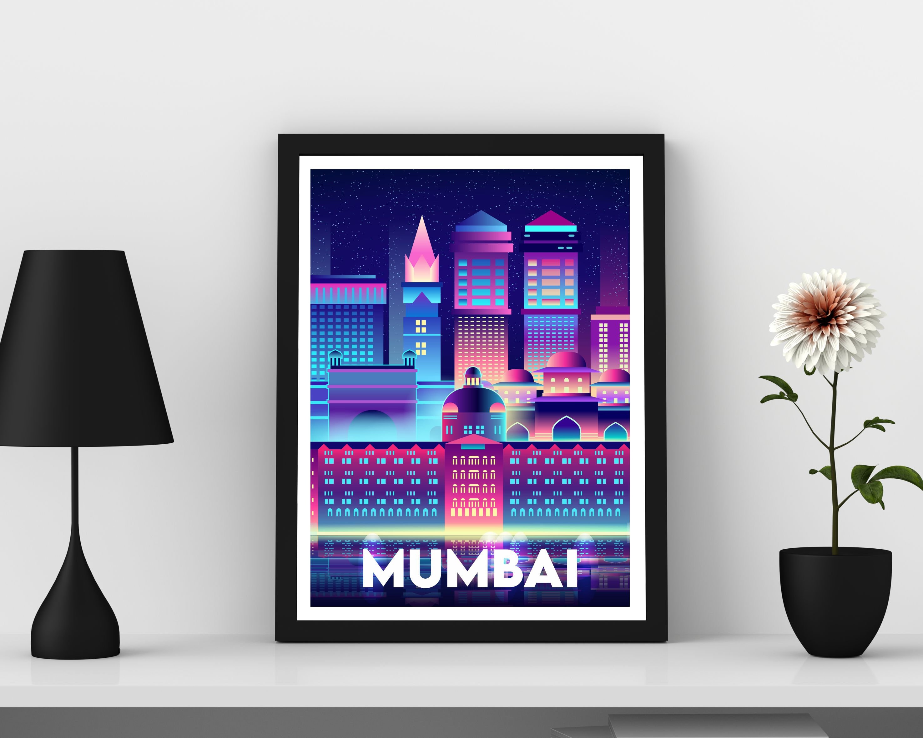 Mumbai Print Mumbai Poster Travel Poster India Artwork Etsy