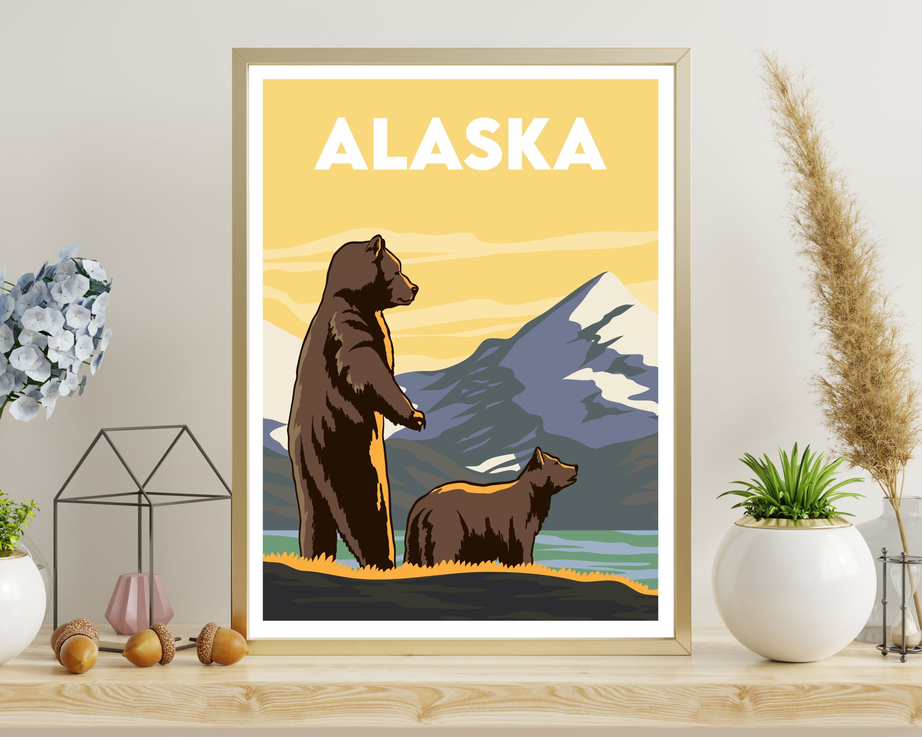 Alaska Print Alaska Print USA Poster USA Poster Unique | Etsy