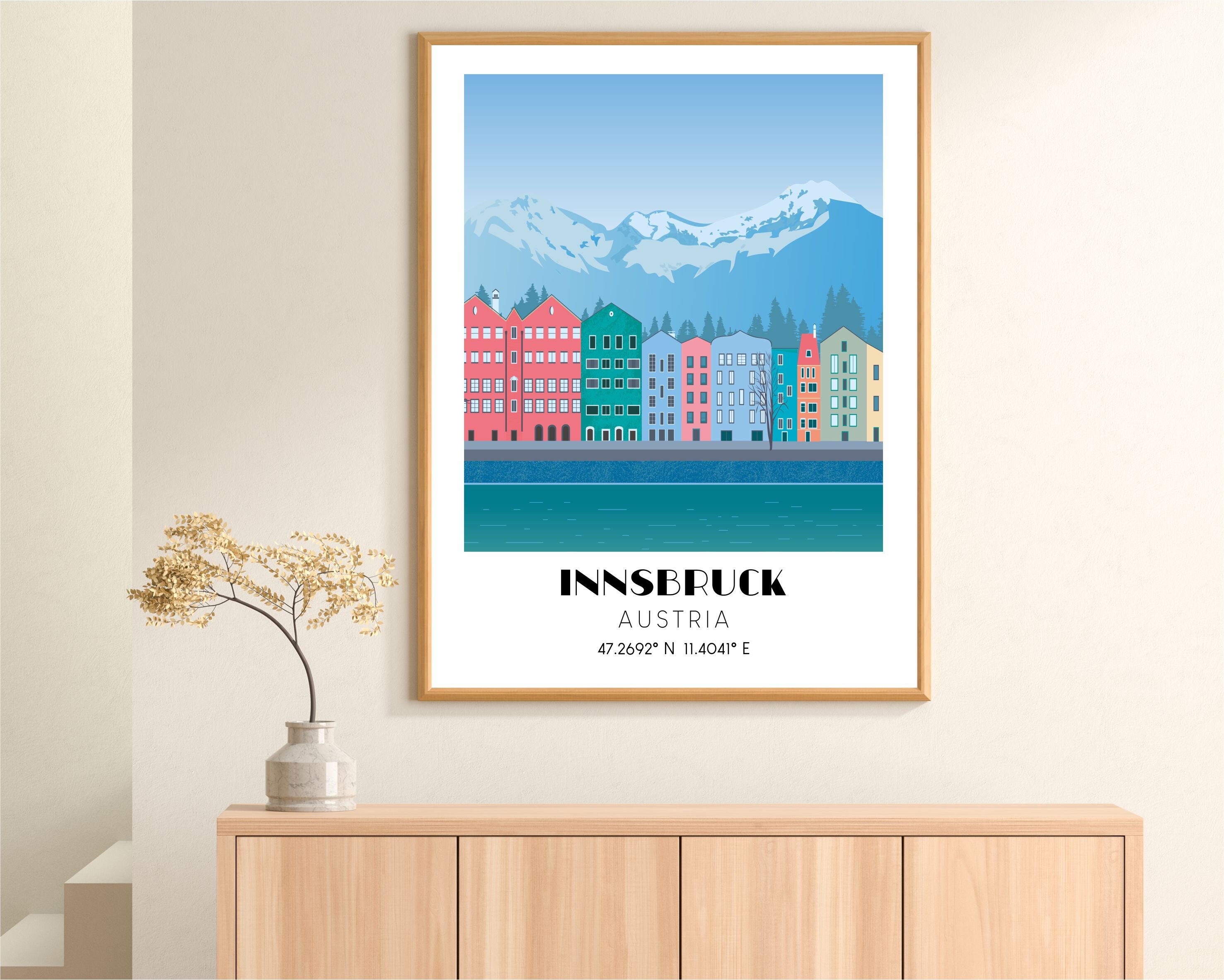 Innsbruck Print Innsbruck Poster Oostenrijk Artwork Print | Etsy