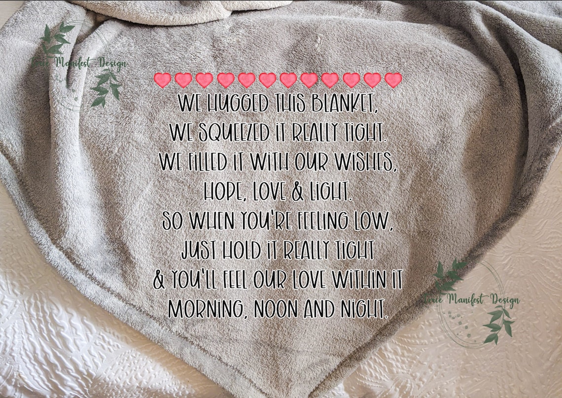 We Hugged This Blanket Distance Blanket Gift Feel My Love Etsy