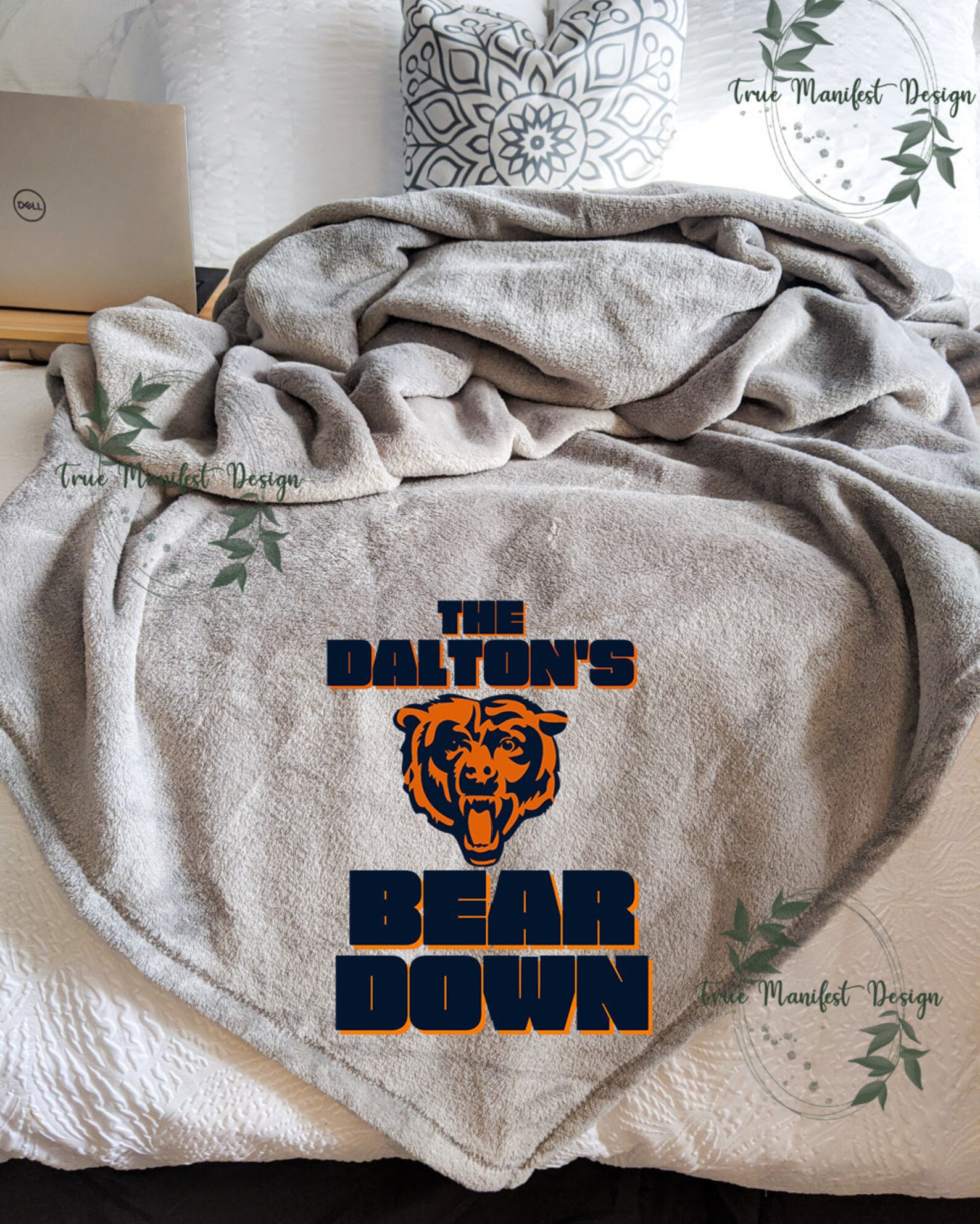 CUSTOM Chicago Bears Bear Down Blanket 100 Custom Throw Etsy