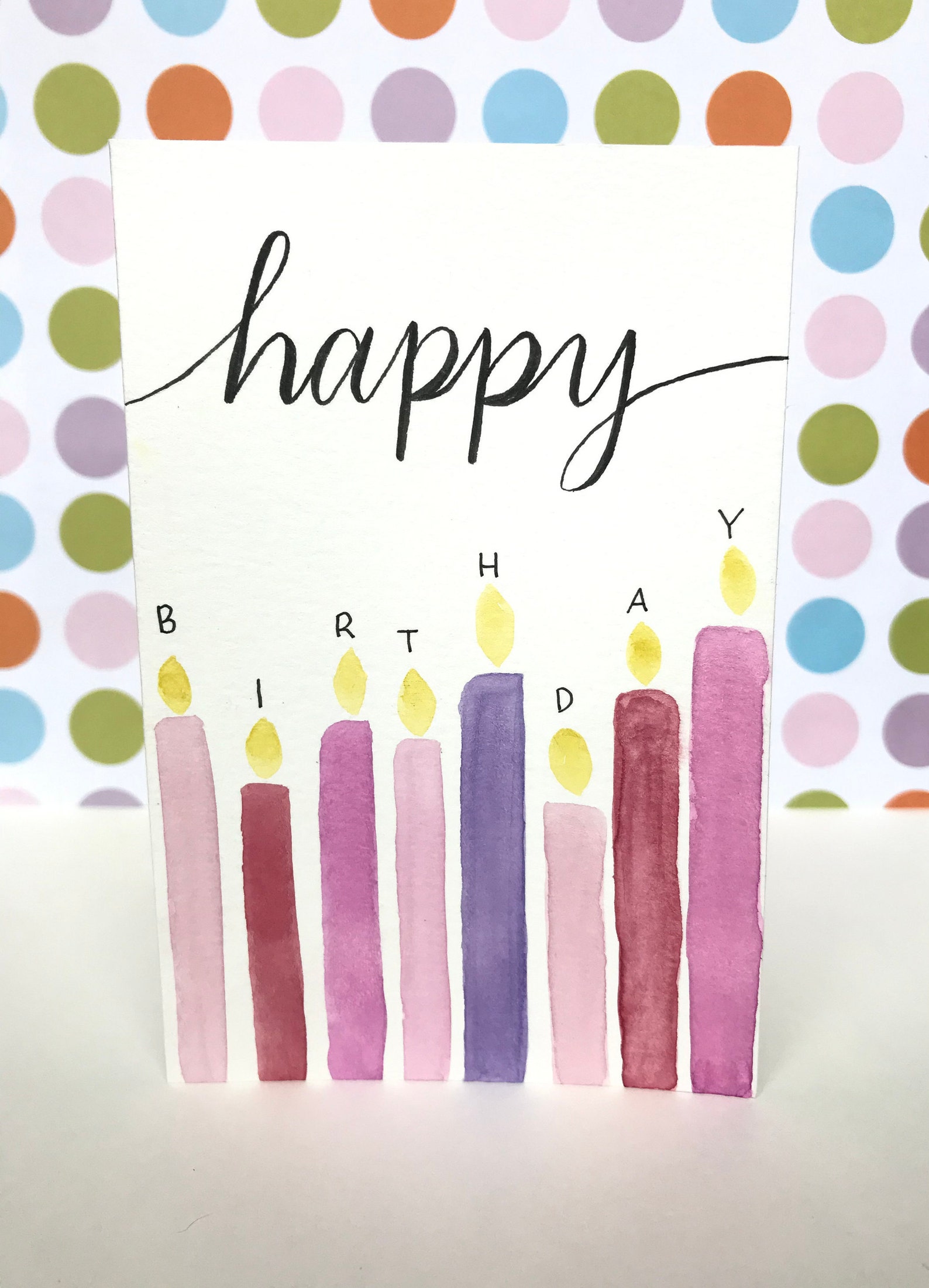 Watercolor Birthday Card Simple Birthday Card Hand Painted | Etsy