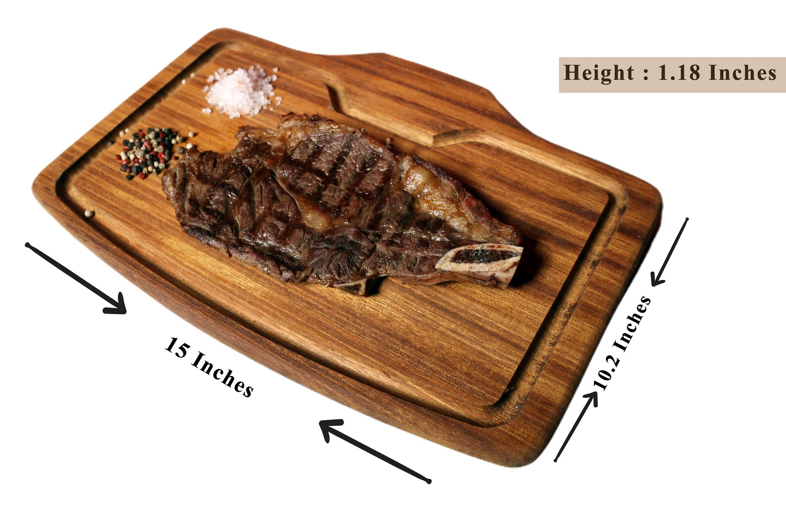 Wood Steak Serving Board Hand Carved Serving Tray Wood Etsy