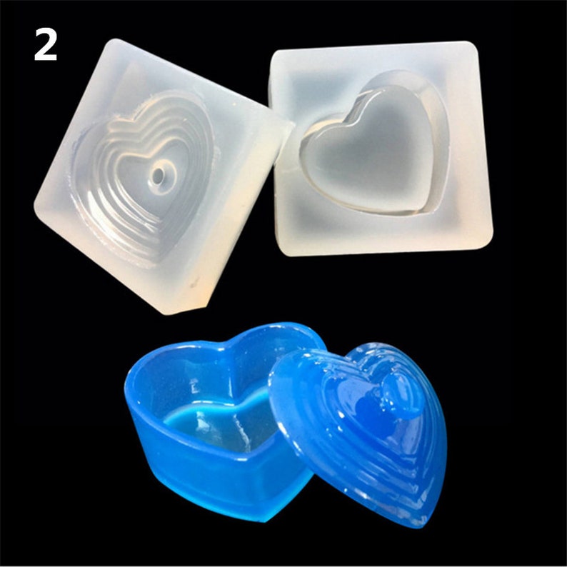 silicone mold resin clay mini round heart container mold decor for chocolate cake baking tools