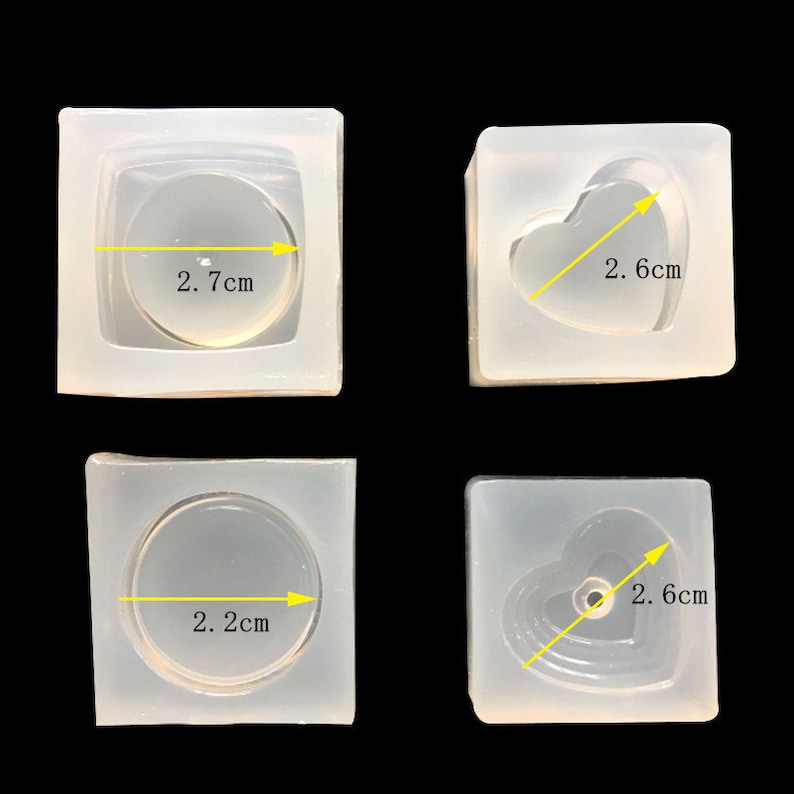 silicone mold resin clay mini round heart container mold decor for chocolate cake baking tools