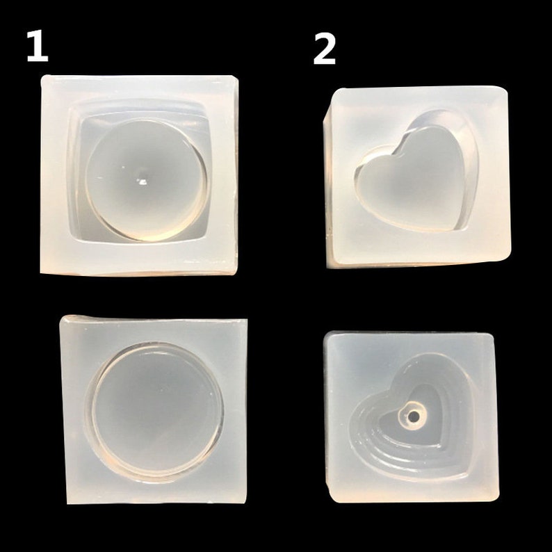 silicone mold resin clay mini round heart container mold decor for chocolate cake baking tools