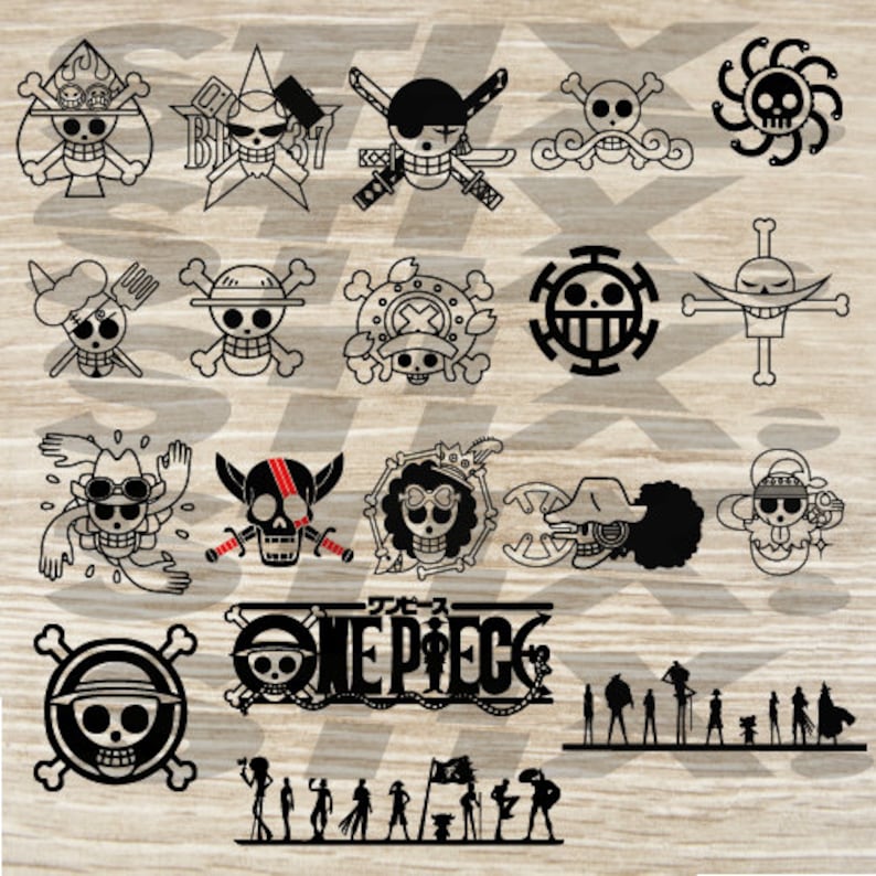 One Piece Decal Sticker Pack svg / dxf / png file Etsy