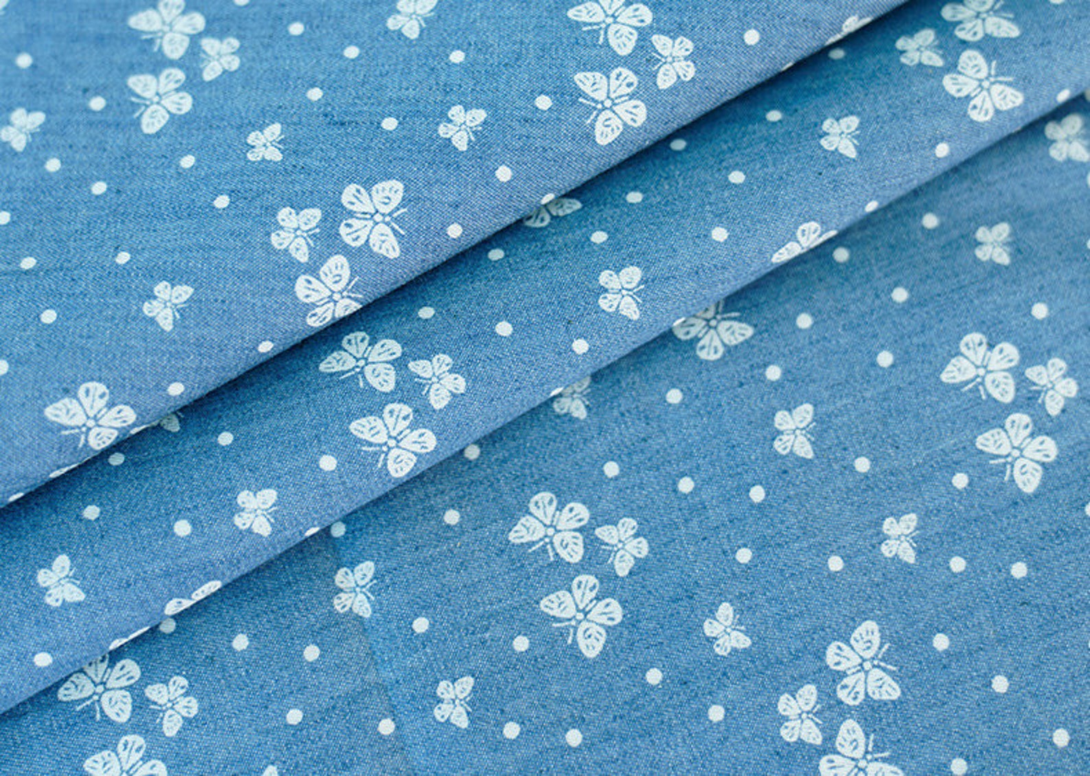 Denim Fabric by the Yard Printed 200gsm Width 59 Inch Etsy