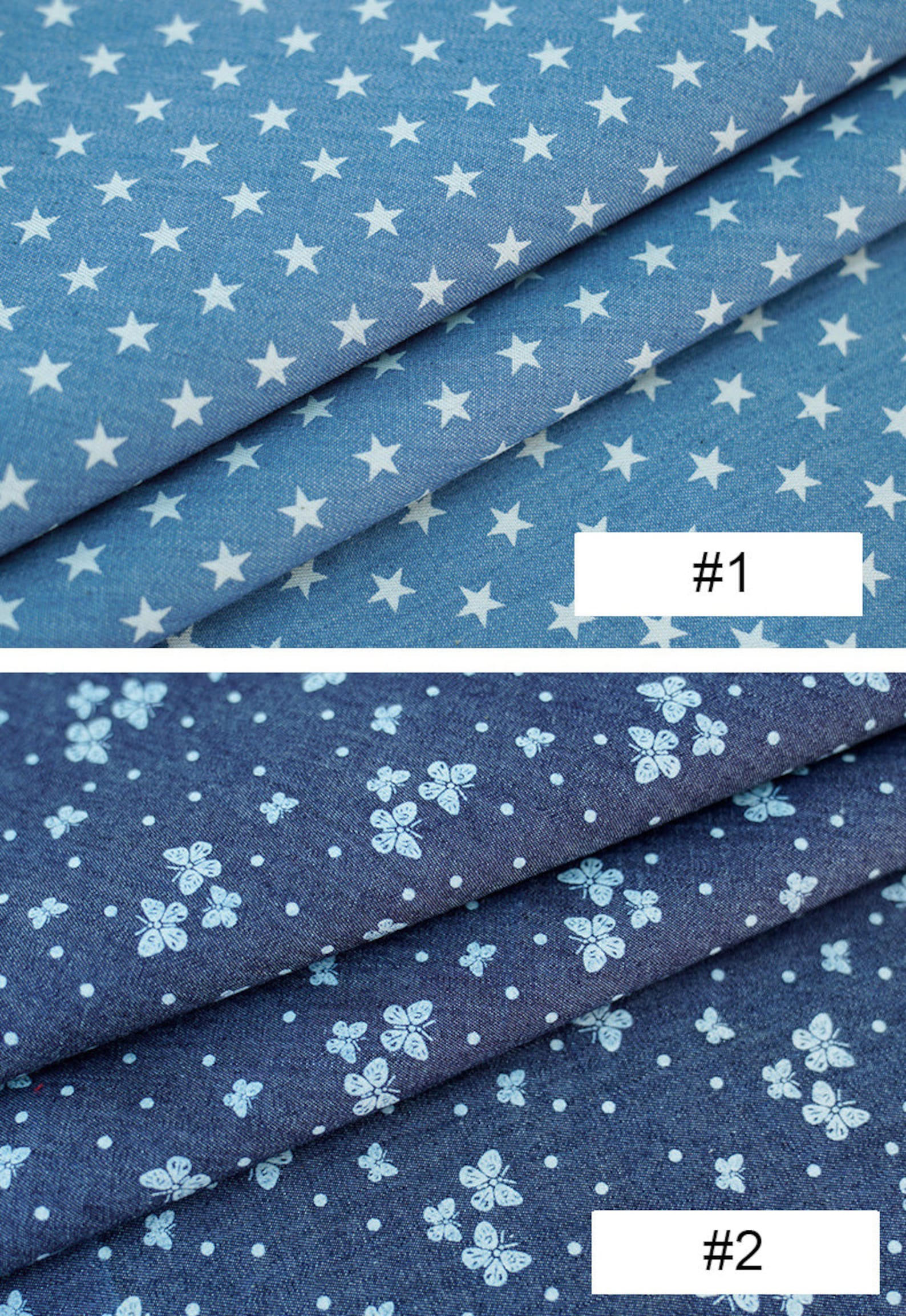 Denim Fabric by the Yard Printed 200gsm Width 59 Inch Etsy