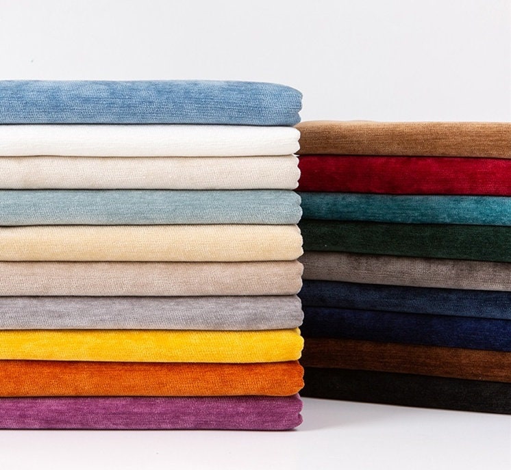 Chenille Fabric by the Yard 500gsm 19 Different Colors for Etsy