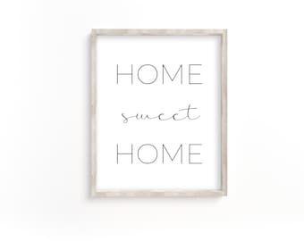 Sweet Home Printable, Wall Decor Scandinavian, Living Room Wall Art, Wall Prints Bedroom, Minimalist Print, Inspirational Quote, Download