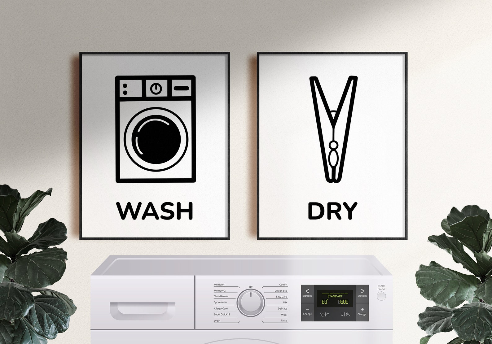 Wash Dry Fold Repeat Set of 4 Printables Laundry Room - Etsy