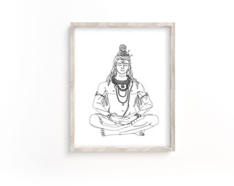 Lord Shiva in deep meditation Wood Print by Hareessh Prabhu  Fine Art  America