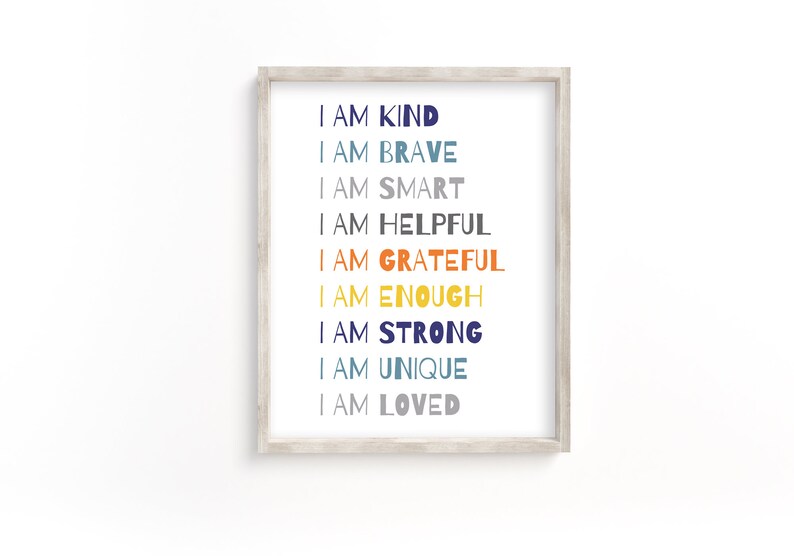 Affirmations for Kids, I Am Affirmations, Classroom Poster, Playroom ...