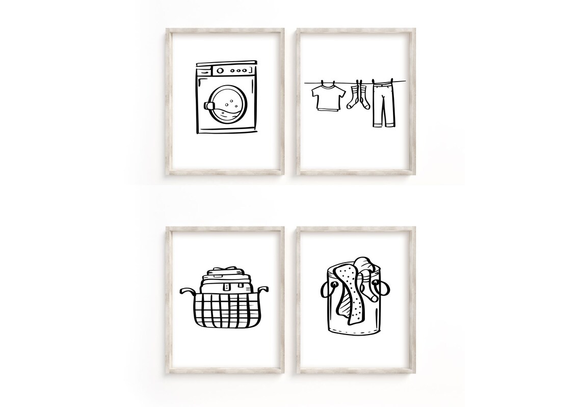 Printable Wall Art for the Laundry Room. Wash, Dry, Fold, Repeat. Black ...