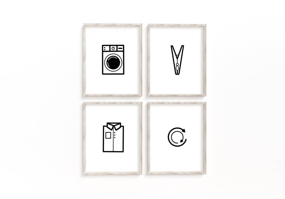 Wash Dry Fold Repeat 4 Printables for Laundry Room Utility - Etsy