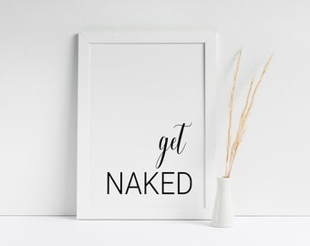 Arte de baño, Desnúdate, arte de pared imprimible, descarga digital, decoración divertida de pared de baño, arte de pared de baño para tu hogar, letrero de baño